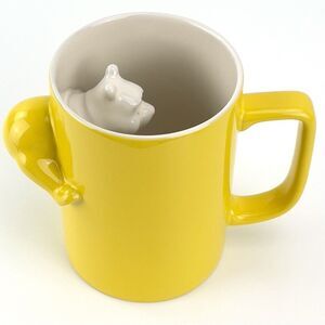 Disney Store Yellow Winnie The Pooh 3D Stuck In A Mug Authentic Coffee Tea Mug